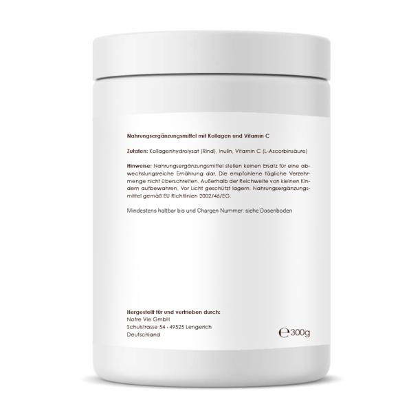 Collagen Peptides Pulver mit Vitamin C – Nahrungsergänzungsmittel 300 g Dose-3