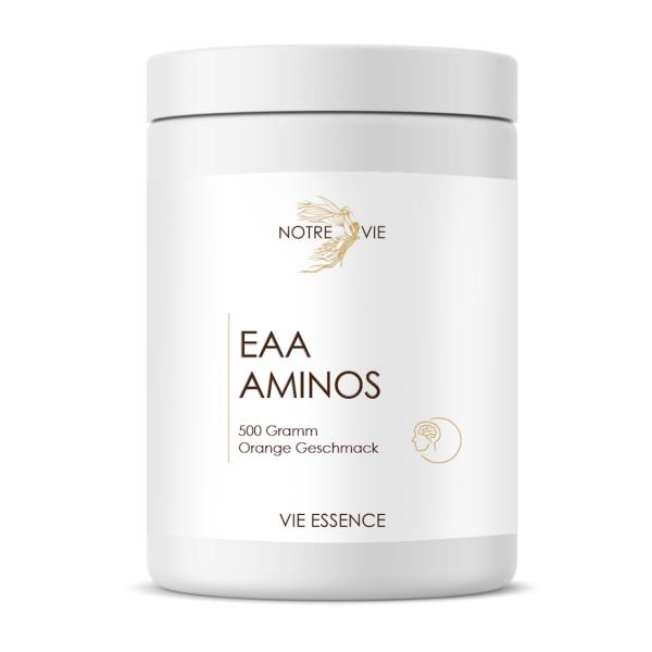 EAAS Amino Pulver – vegane essentielle Aminosäuren mit Orangen-Geschmack