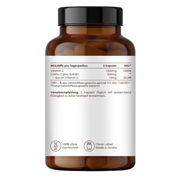 Preview: Vitamin C with CamuCamu – 120 high-dose vegan capsules in premium packaging-2