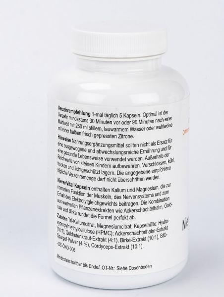Preview: OBV NierenVital Kapseln – 150 Stück mit Kalium, Magnesium, Ackerschachtelhalm & Goldrute | Vegan
