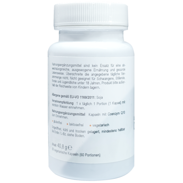 Coenzym Q10 Ubiquinol – 100 mg bioaktive Form | 60 vegane Kapseln mit Kaneka Ubiquinol®
