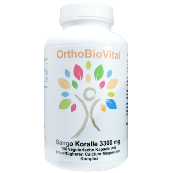 Sango Koralle 3300 mg – Natürlicher Calcium-Magnesium-Komplex | 180 vegane Kapseln mit hoher Bioverfügbarkeit