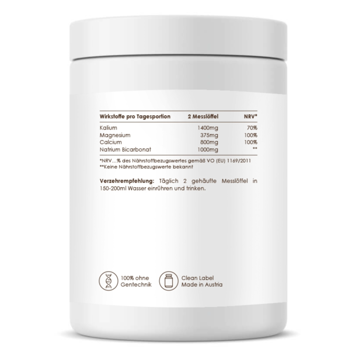 Alkaline Mineral Complex – With Magnesium, Potassium & Calcium (100% NRV) – 220g Powder