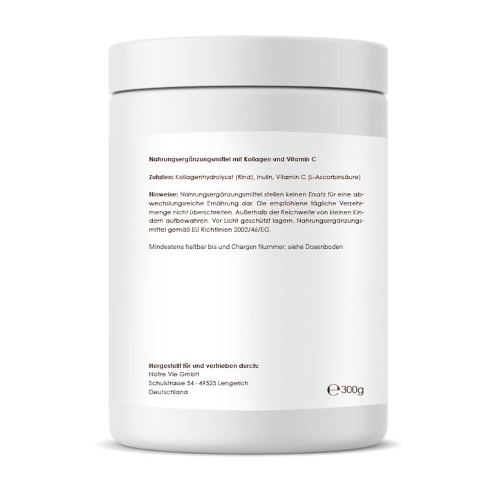 Collagen Peptides Pulver mit Vitamin C – Nahrungsergänzungsmittel 300 g Dose-3