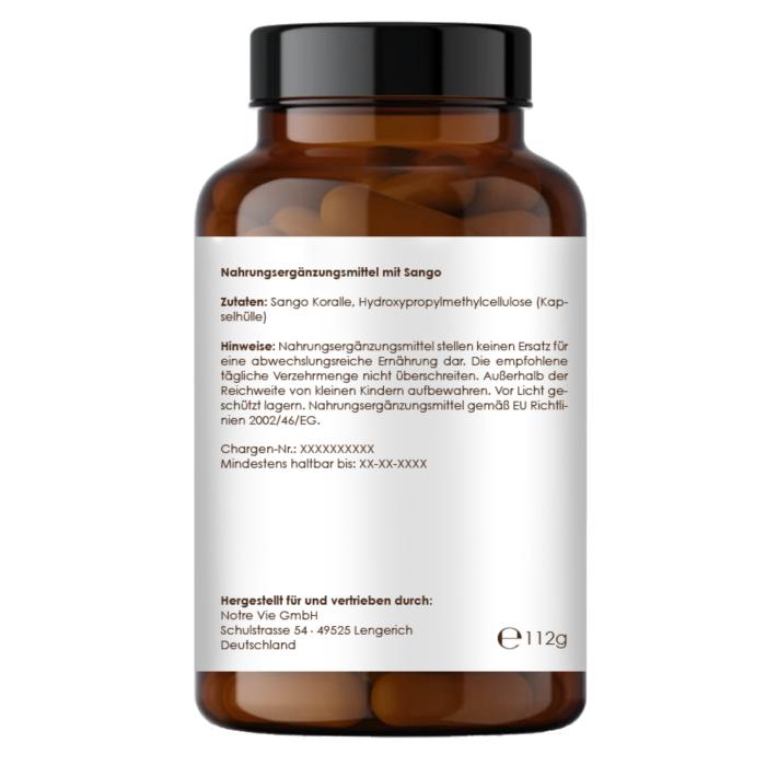 Sango Coral – 120 Vegan Capsules | Natural Calcium & Magnesium Complex in a 2:1 Ratio