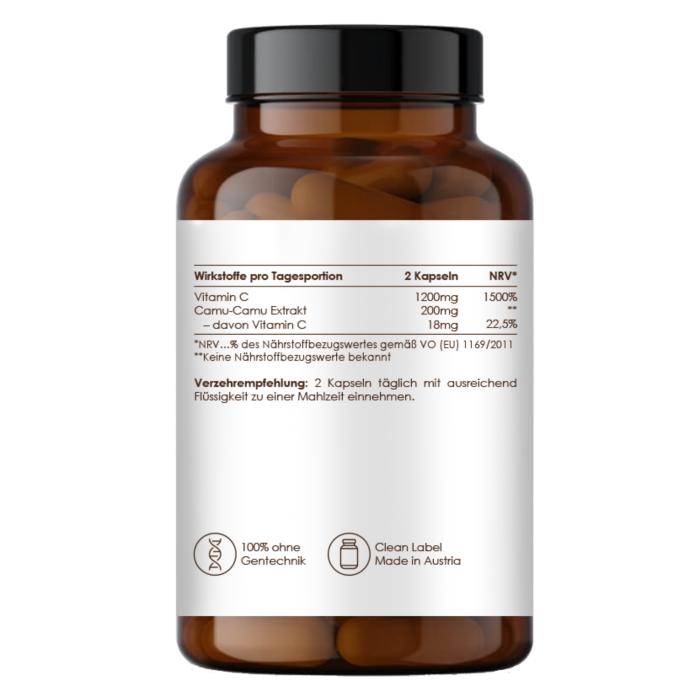 Vitamin C with CamuCamu – High-Dose & Stomach-Friendly Premium Capsules