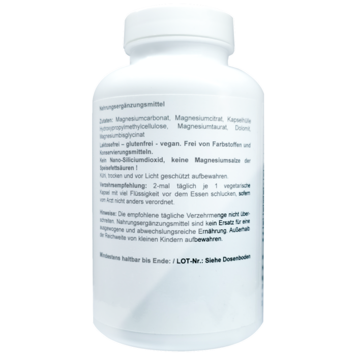Magnesium 175 mg – 180 vegane Kapseln mit bioverfügbarem Magnesium-Komplex für Muskeln, Nerven & Energie